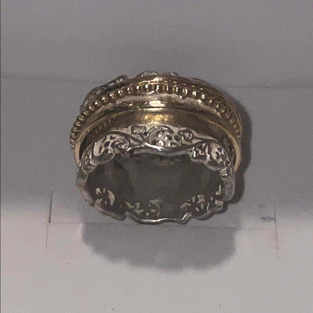 Silver 925 Two-Tone Spinner Ring - image 1